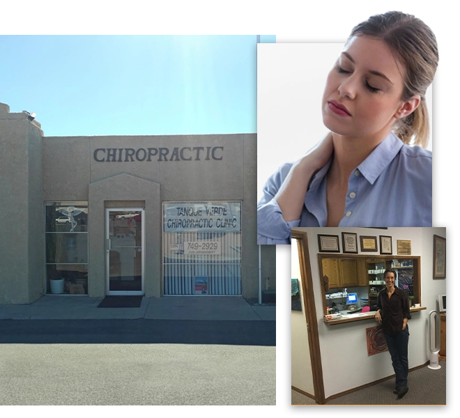 Front office and reception desk at Tanque Verde Chiropractic Clinic in Tucson, AZ
